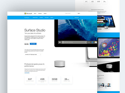 Microsoft Surface Studio designer display landing page ram studio surface surface studio wip
