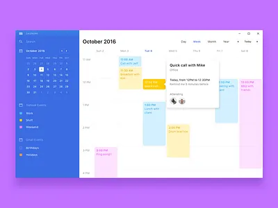 W11 Calendar app calendar clean event menu minimal navigation os sidebar ui ux windows
