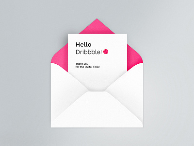 Hello Dribbble! debut design dribbble envelope hello invite letter