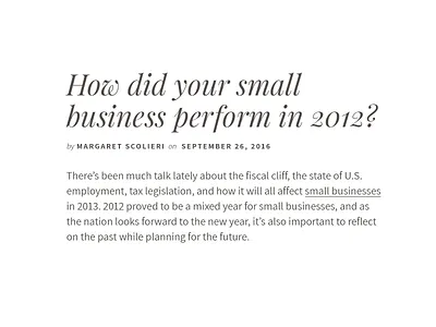 Article title and summary article blog minimal typography