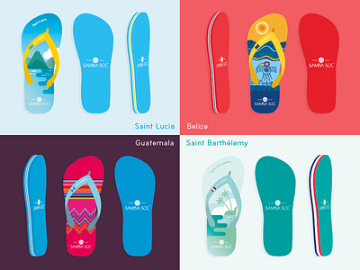 Flip-flops belize country art flip flops guatemala illustration illustrator tropical