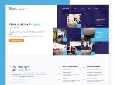 Grupa Optima blue brand case study corporate identity design logo ui ux web website