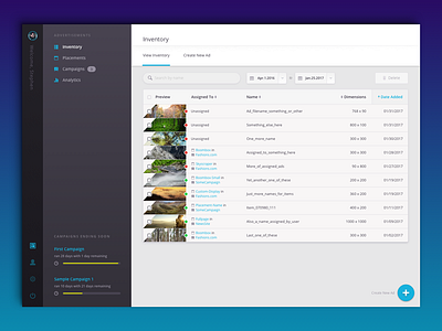 Display Ad Dashboard activity dashboard log monitor preview projects tracking ui user