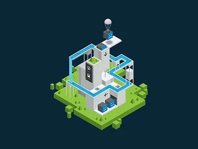 Atlassian FECru isometric t-shirt illustration atlassian illustration isometric t shirt