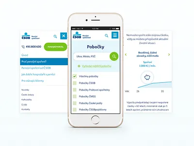 CSOB penzijko blue clean csob design minimalism responsive trendy ui ux uxdesign webdesign
