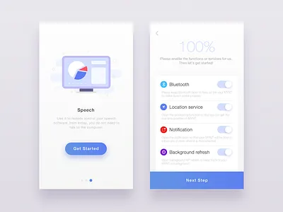 Welcome page and setting app application concept content interface motivation pattern setting start ui ux welcome