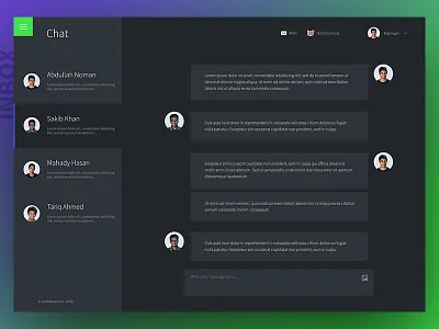 Chatbox for Business Dashboard Template admin dashboard inbox interface stat static template ui ux