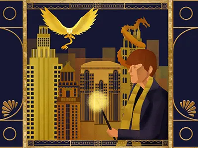 Fantastic Beasts And Where To Find Them beasts fan art fantasticbeasts harry potter illustration magical newt scamander