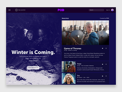 Watchlist Collection brand colour identity logo movie tv ui ux web design