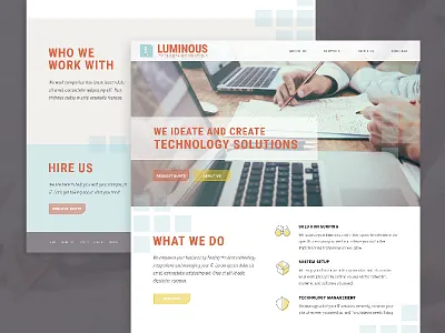 Luminous :: Homepage bright home ideate it page technology ui web website