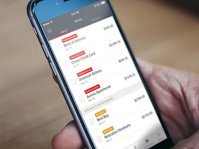 Mobile Alert Inbox alert app design finance inbox list mobile transaction ui ux web