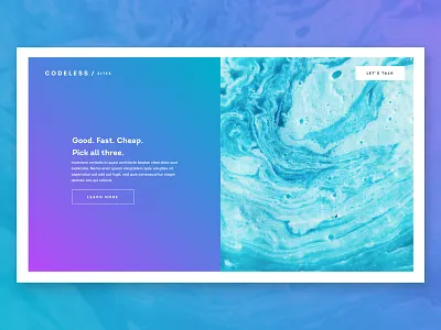 CODELESS / SITES gradient landing page web