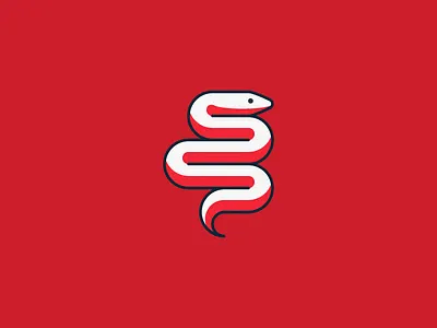 Redbellied Snake circle fang geo geometric minimal red shape simple slither snake vector venom