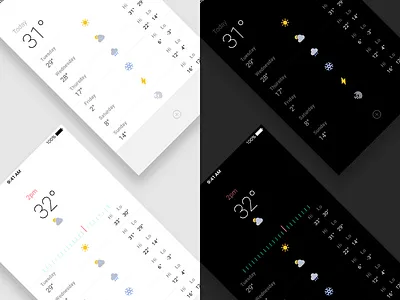 Yep, another weather app android dark flat ios light ui ux weather