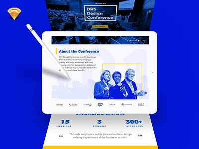 Landing page mockup • Freebie Sketch conference free freebie interface landing page sketch template ui ux web