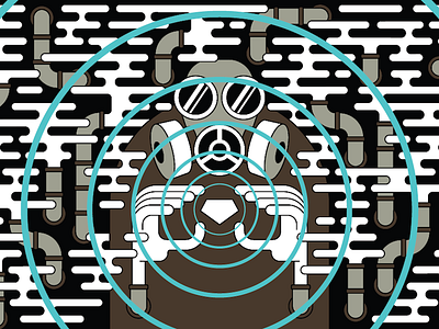 Gasman (Mural) apocolypse cloud diamond fog gas mask mural pipe smog smoke steam steampunk