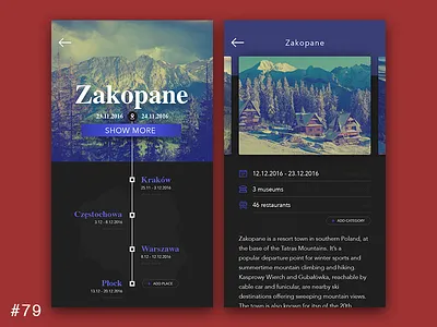 79 Itinerary app dailyui design interface itinerary mobile timeline travel trip ui ux