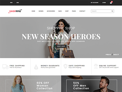 Shopppie – Ecommerce Fashion Template bootstrap clothes digital fashion flowers furniture html5 interior responsive shopping sport technology