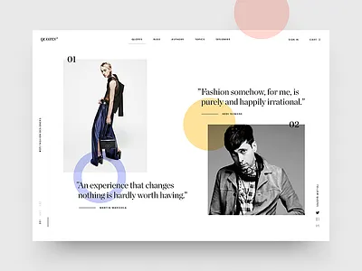 Fashion Quotes app cart catalog clean e commerce fashion image interface minimal shop store typography