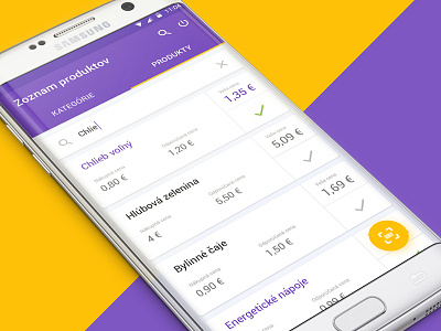 Price formation app / WIP android app groceries list material material design price purple slovakia ui ux yellow