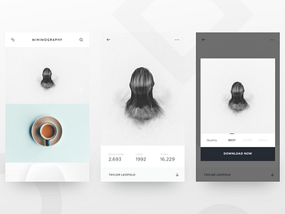 Minimography App Concept download images ios minimal mobile photo wallpaper