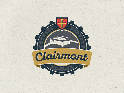 Logo design for Clairmont Beer Company beer beverage castle cross gear logo design spirits vintage