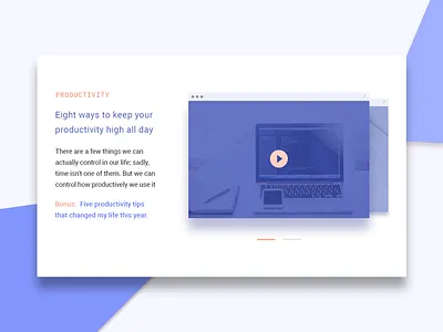 Article about productivity with video article card indigo video