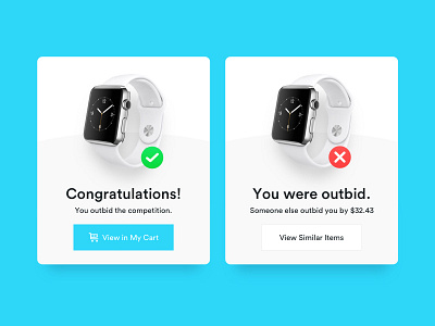 Daily UI #11 – Flash Message (Error/Success) apple bidding card daily ui flash message ui