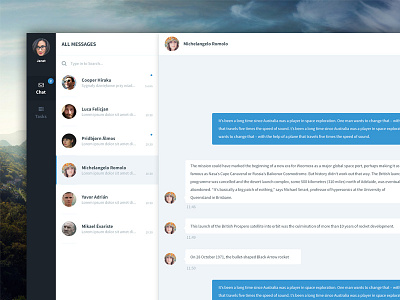Chat Dashboard app chat contact dashboard message minimal simple task ui ux