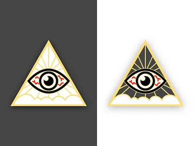 Chilluminati Pin Design all seeing eye enamel eyeball gold illuminati pin smoke