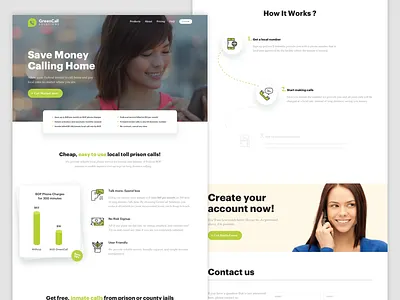 Telecommunications Company Homepage communication company desktop fun green home homepage icons landing page ui ux website