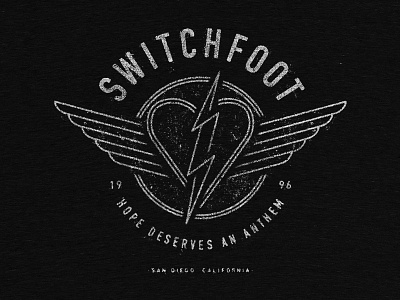 Electric Heart & Wings apparel art band california heart lightning bolt line music switchfoot typography