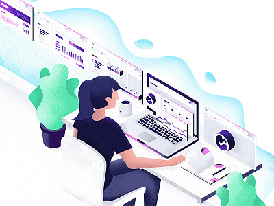 Wheelhouse Platform computer illustration isometric on boarding signup startup