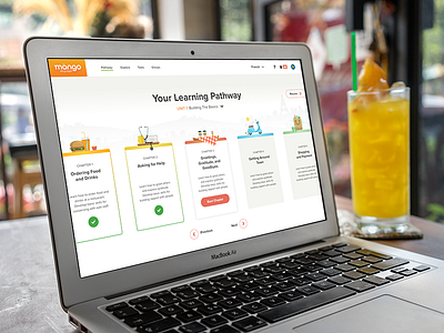 The Evolution Continues cards colorful dashboard evolution illustrations learning mango mockuuups pathway progress