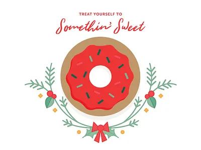 Cyber Monday Donut Campaign christmas cyber monday deals donut festive greenery holidays illustration sale sprinkles treat yourself vector