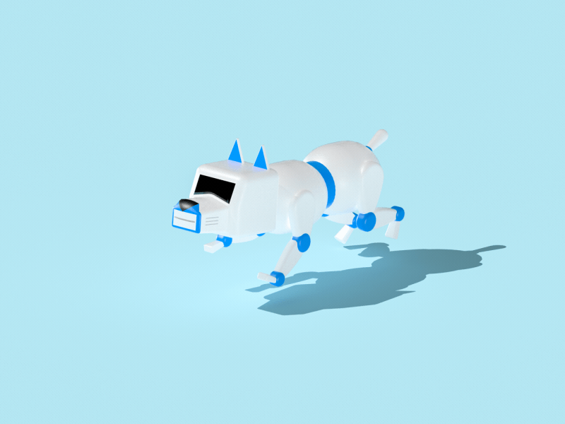 Xambot Running 2d 3d animation c4d cycle dog model motiongraphics render robo running walk