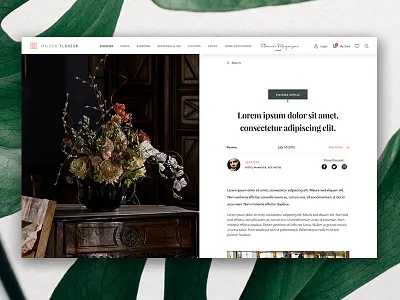Maison Flâneur Blog Post blog clean e commerce fashion homepage homeware layout minimal post ui web website