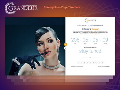 Grandeur Coming Soon html Template clean coming soon grandeur html landing pages minimal modern responsive under construction welcome