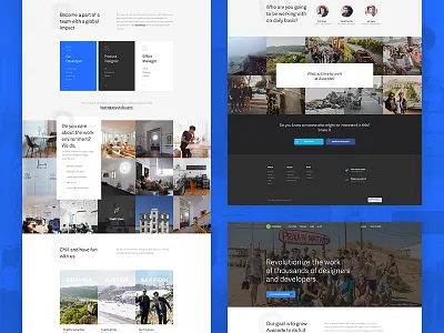 Avocode – jobs page avocode designer developer jobs landing page light minimal photos typography ui web white