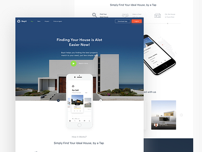 Properties app landing page app desktop house landing minimal page property real estate website