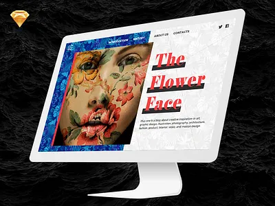 The Flower Face – Landing page mockup • FREEBIE floral freebie interface landing page minimal ui ux website