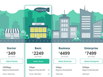 Pricing page card cards illustration plan plans price pricing responsive table ui ux web