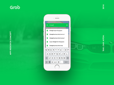 Grab - Redesign app concept app design green interface ios minimal mobile taxi ui ux