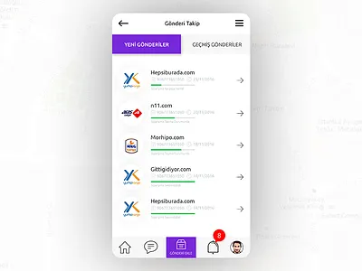 Delivery Tracking List app delivery ecommerce ios mobile shipment tracking ui ux