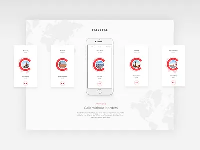 Callocal Landing page callocal homepage interface landing logo sketch ui ux voip