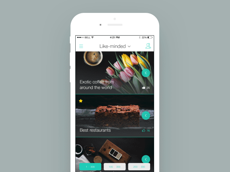 UX and UI design for native iOS application animated app gif ios mobile native ui ux