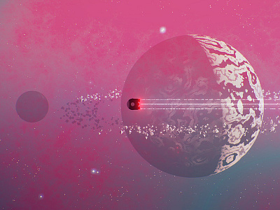 Pink Space after effects c4d cinema 4d moon planets space