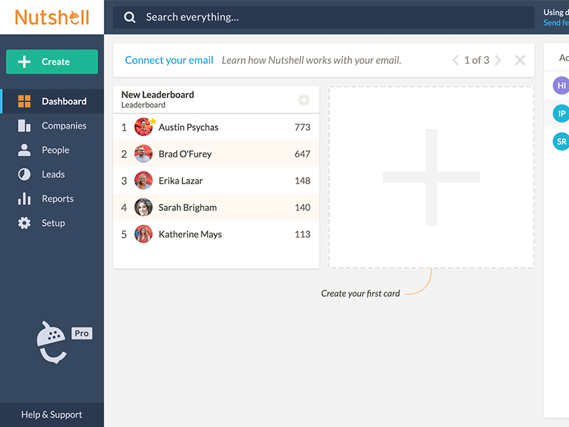 Nutshell Web UI Color Options color design dashboard icons leaderboard sidebar ui design