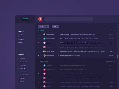 Email dark Dashboard / UI Challenge — Week 04 app application clean dark dashboard email flat mail ui ux web website