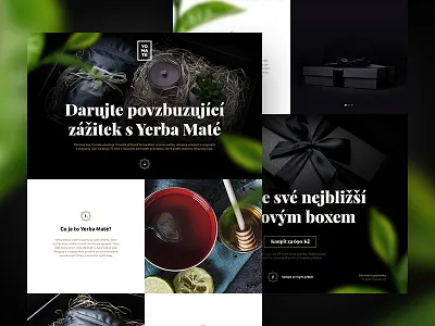 Yomate Gift Box black box branding christmas dark fullscreen gift landing logo parallax product tea
